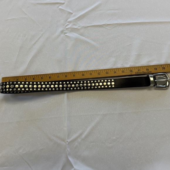 Zara Leather Studded Black Belt Unisex Size 32 - Picture 9 of 12